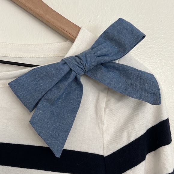 Talbots Chambray Bow Stripe Top - Picture 4 of 7